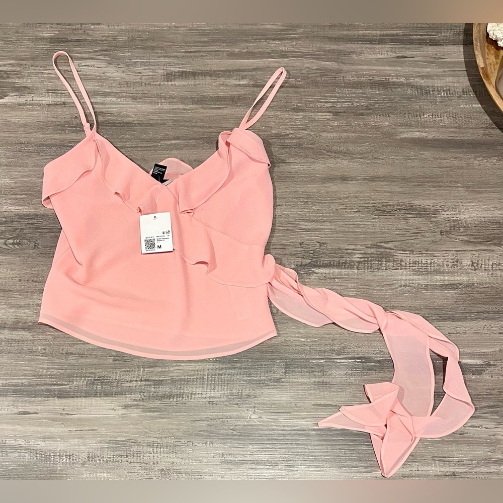 Spaghetti Strap pink chiffon stunner!